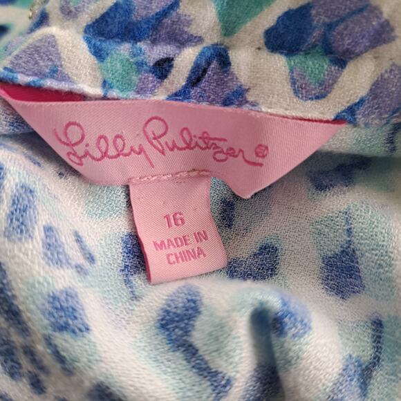 LILLY PULITZER Jane Maxi Dress Size 16+ *ALTERED Up & Shortened* Blue Pineapple - Picture 10 of 15